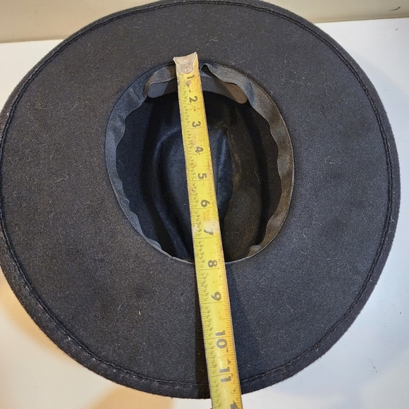 BLACK Western Fedora Hat - Picture 5 of 9